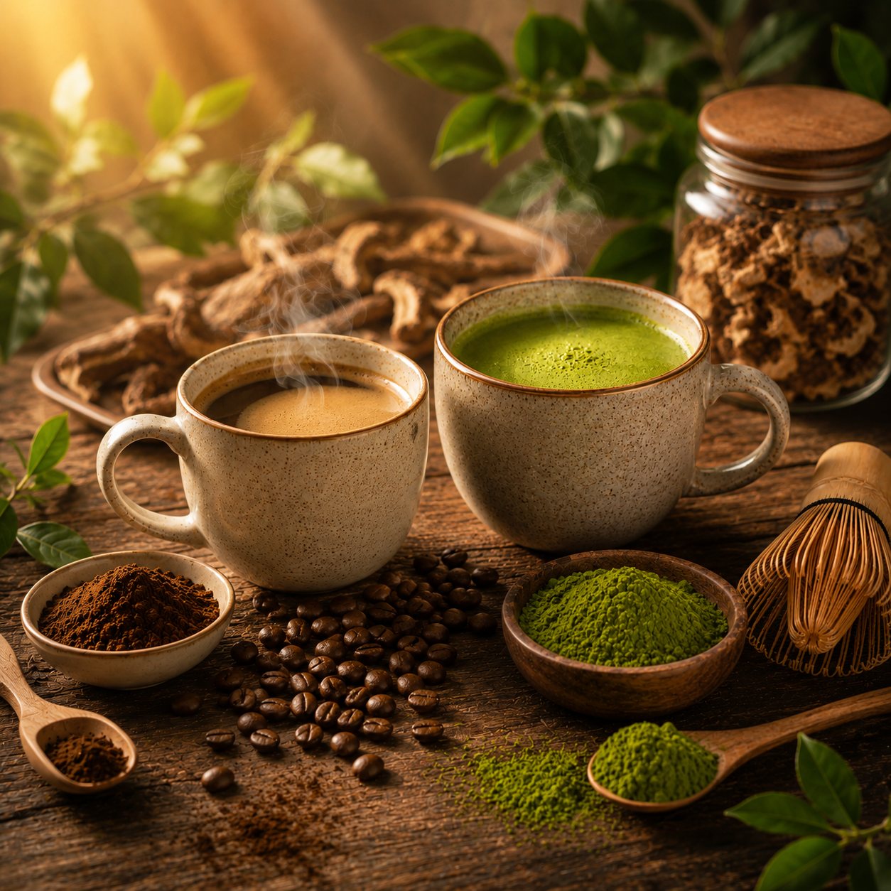 Functional Coffee and Matcha Tea — delicious hot or cold